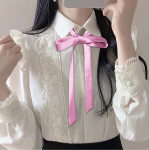 Mantieqingway Bow Tie for Women, Satin Ribbon Girls Self-tie Bowtie